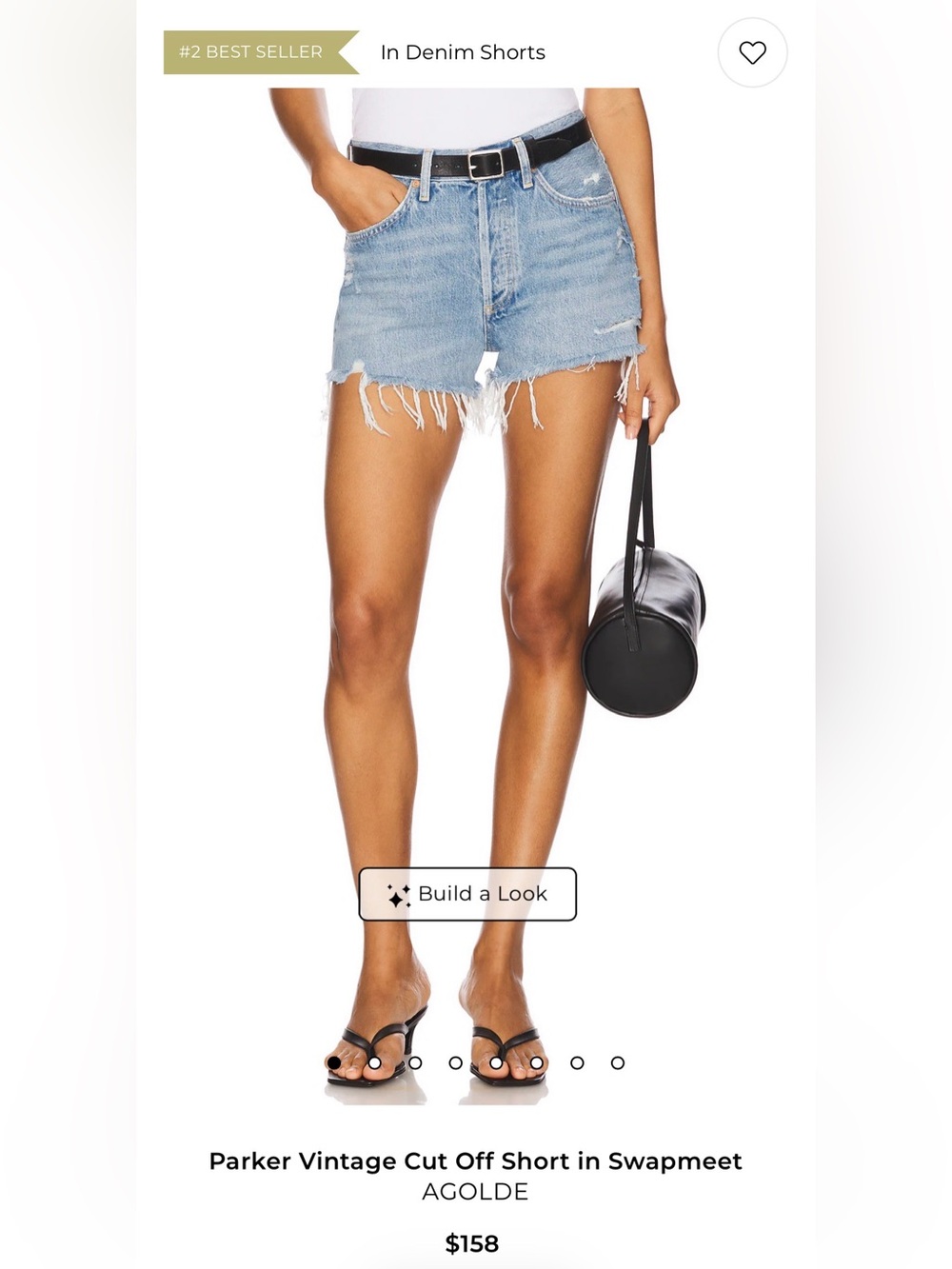 Agolde Parker Vintage Light Wash Cut Off Jean Shorts